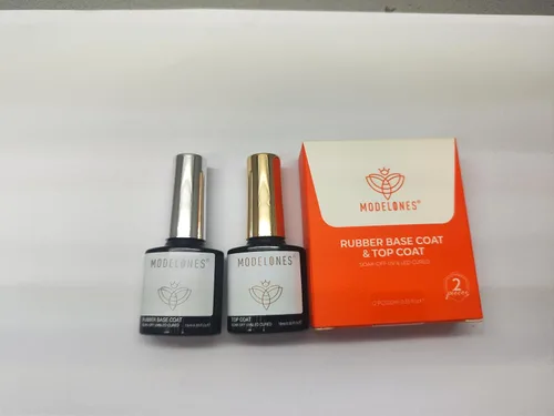 Vista 7 de modelones Base de goma y capa superior de gel para uñas débiles curado en U Transparente