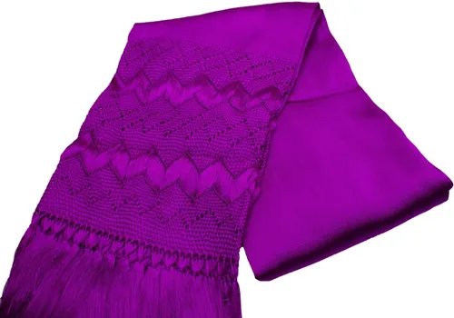 Vista 3 de Rebozo mexicano hecho a mano Santa María del Río