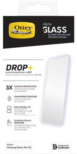 Vista 6 de OtterBox ALPHA GLASS ANTIMICROBIAL Protector De Pantalla Con Protector De Luz Azul Para Samsung Galaxy A54 5G - Transparente