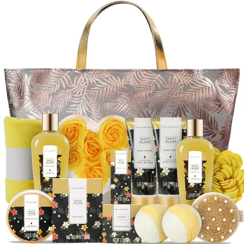 Vista 17 de Cestas de regalo de spa para mujeres, juego de regalo de baño Spa Luxetique, 12 piezas de kit de spa relajante en casa para mujeres con gel