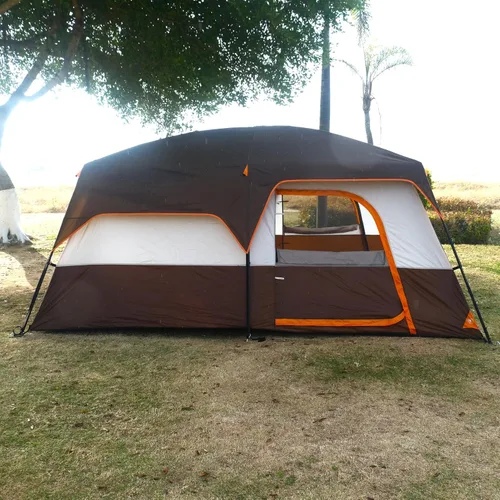 Vista 3 de KTT Extra Large Tent 10-12-14 Person(B),Family Cabin Tents,2 Rooms,3 Doors and 3 Windows with Mesh,Straight Wall,Waterproof,Double Layer,Big Tent