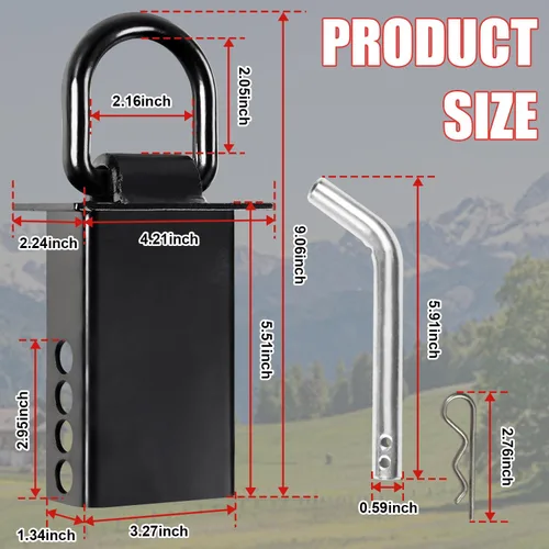 Vista 2 de Soundforge Anillos en D de bolsillo de estaca de alta resistencia ajustables de 18,000 libras, ajuste de anilla en D de bolsillo de estaca