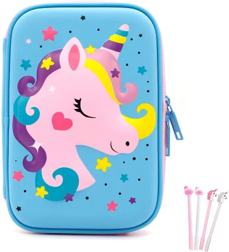 Vista 9 de iDelta - Estuche para lápices, bonito diseño de unicornio de EVA en 3D, resistente a los golpes, gran capacidad, múltiples compartimentos