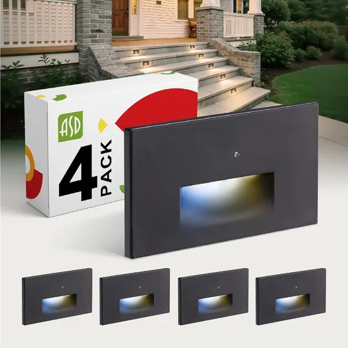 Vista 44 de ASD Lámpara LED Empotrada para Escalones, Iluminación de Peldaños para Escaleras de Exterior e Interior 3CCT, Regulable, Impermeable, Listado ETL