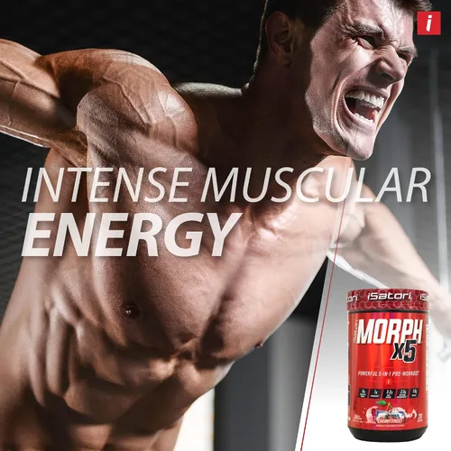 Vista 4 de iSatori Morph X5 Potente 5 en 1 Pre Entrenamiento Cherry Frost - 20