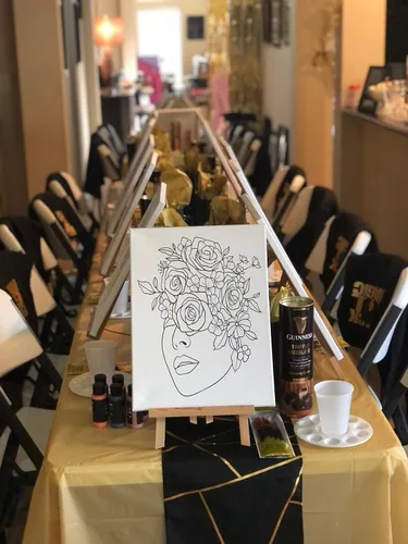 Vista 5 de Essenburg Kit de pintura de lienzo predibujado para dama de las flores, recuerdo de fiesta para adultos y adolescentes, para actividades nocturnas