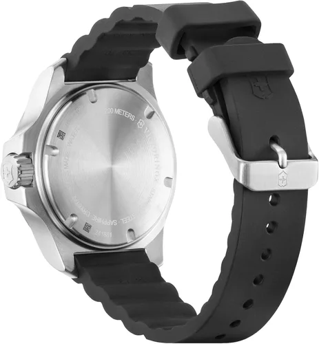 Vista 3 de Victorinox INOX - Reloj analógico de cuarzo con esfera gris y correa de goma negra Negro