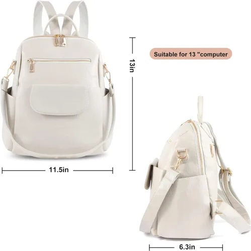 Vista 15 de Mochila de moda para mujer, impermeable, bolsa de viaje, bolsa de hombro convertible para mujer