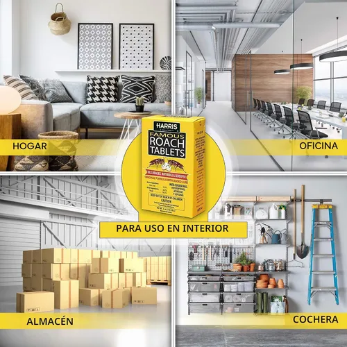 Vista 4 de Tabletas para cucarachas Harris, polvo mata cucarachas de ácido bórico con señuelo para insectos (4 oz, 96 tabletas)