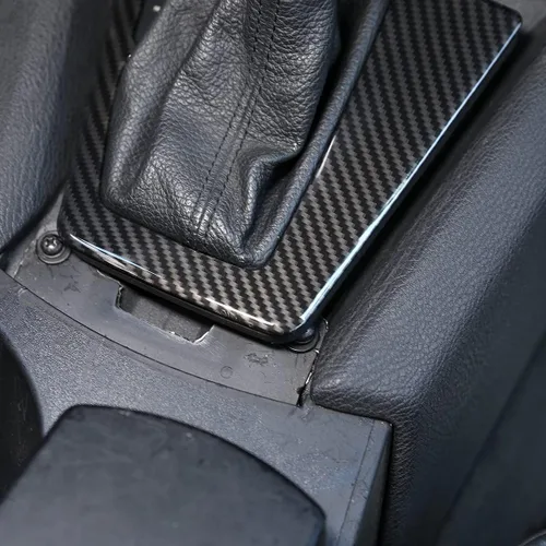 Vista 6 de YIWANG ABS Fibra de carbono coche styling cambio cambio panel decorativo Fram cubierta Trim para BMW X3 E83 2003-2010 mano izquierda accesorios
