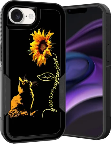 Vista 177 de Funda para iPhone Air, doble capa híbrida resistente resistente a prueba de golpes de policarbonato duro + funda protectora de silicona suave