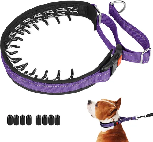 Vista 20 de Mayerzon Collar para perro, patentado Martingala, collar antitirones para perros pequeños, medianos y grandes, con hebilla para paseo y Negro