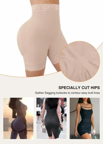 Vista 4 de SHAPSHE Faja moldeadora para mujer, pantalones cortos con control de abdomen, moldeador de cuerpo, cintura alta, levantador de glúteos, ropa