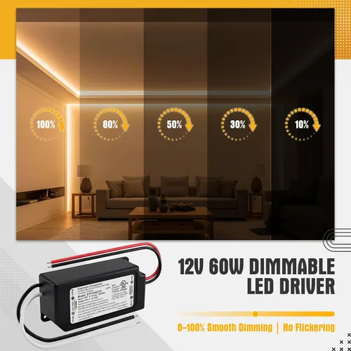 Vista 3 de Controlador LED regulable de 12 V de 60 W Ul listado