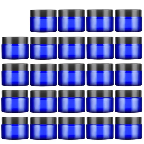 Vista 8 de Lil Ray - Tarros de crema de vidrio vacíos ámbar de 1 onza 12PCS Reusable Round Containers Jars for Facial Cream, Eye Cream with Black Lid, DIY