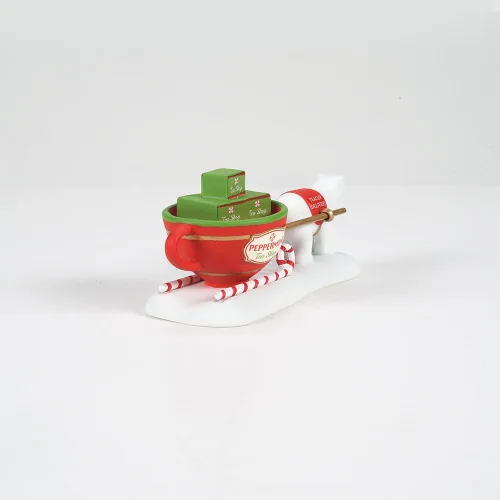 Vista 3 de Department 56 North Pole Village Accessories Teacup Delivery Service Figurine, 1.57 pulgadas, multicolor