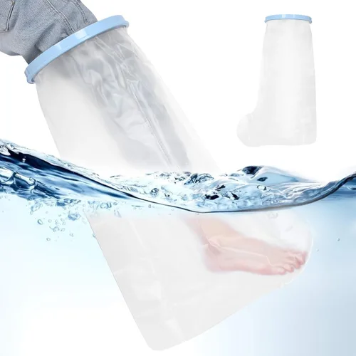 Vista 9 de Fundas moldeadas para patas de pie para adultos, protector de ducha para heridas de piernas de pies, funda elástica reutilizable con alto