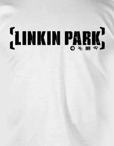 Vista 3 de Linkin Park Men's Bracket Logo (White) T-Shirt White