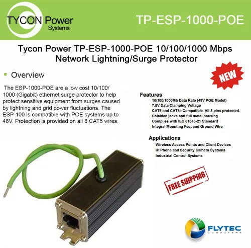 Vista 2 de Tycon Systems, Inc Protector contra sobretensiones, sobretensiones de 5 ka- TP-ESP-1000-POE