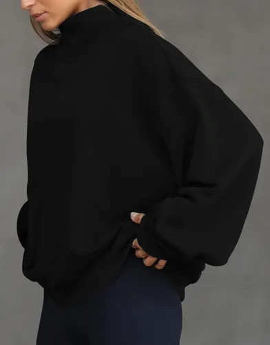 Vista 4 de Doshoop Women's Oversized Turtleneck Sweatshirt Long Sleeve Hoodies Casual Pullover Tops