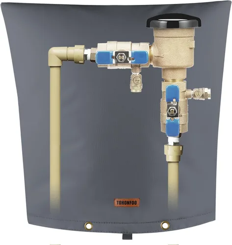 Vista 9 de Cubierta aislante de tubería para prevención de reflujo (5°F) – Bolsa aislada para válvula de aspersor de riego – Cubierta de bomba de pozo de agua