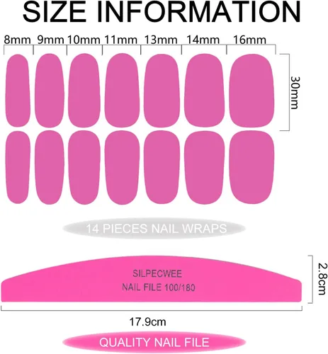 Vista 5 de 224 unidades de envolturas de uñas de color oscuro para mujer, tiras de esmalte de uñas autoadhesivas, tiras de uñas de gel, calcomanías de manicura