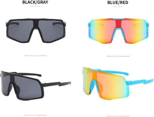 Vista 4 de SANPLMG UV400 Paquete de 2 gafas de sol deportivas sin marco para niños y niñas, ciclismo, béisbol, golf, jóvenes, gafas de sol deportivas