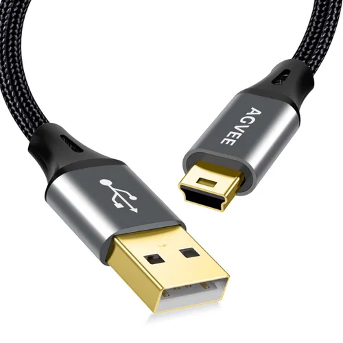 Vista 9 de AGVEE - Paquete de 2 cables mini USB de 1 pie, USB A a Mini-B de datos y cargador duraderos Para calculadora TI-84, Garmin GPS, Go-Pro Hero 4 3 2