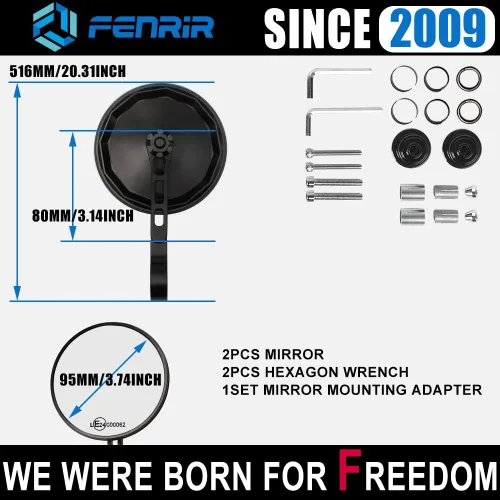 Vista 5 de FENRIR Espejo de motocicleta con adaptador para Z900RS Z650RS Vulcan S Eliminator ZRX1100 ZRX1200 Z400 Z500 Z750 Z800 Z900 Z1000 ZH2 Ninja400