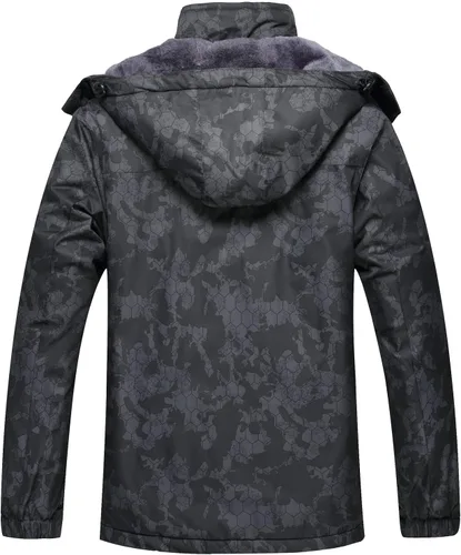 Vista 2 de Keevoom Chaquetas de invierno para hombre, abrigos de nieve para esquí, impermeables, con capucha, impermeables, para snowboard, rompevientos