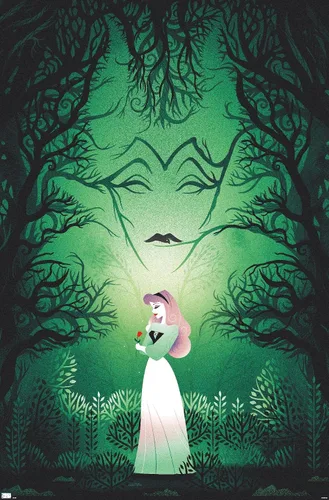 Vista 9 de Trends International Disney Princess - Póster de pared de La Bella Durmiente - Good vs Evil de 14.725 x 22.375 pulgadas, versión enmarcada de madera