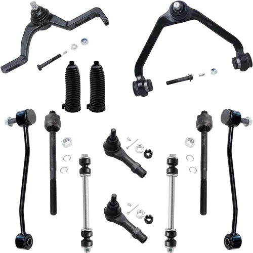 Vista 64 de Detroit Axle - Kit de extremo de 12 piezas para Ford Explorer Mercury Mountaineer 1998-2001 1999 2000, 2 brazos de control delanteros superiores