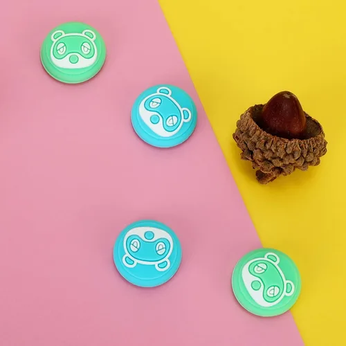 Vista 6 de Tscope for Animal Crossing Thumb Grip Caps for Nintendo SwitchSwitch Lite Controller Joy-Cons Analog Joystick Cute Raccoon Soft Silicone Covers for