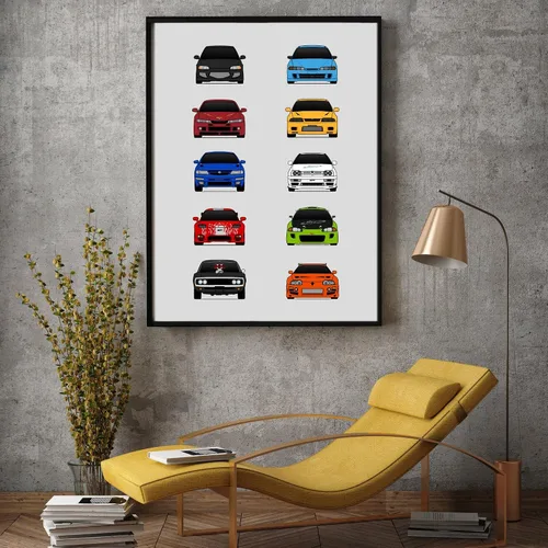 Vista 4 de Custom Car Posters Póster hecho a mano compatible con Fast and the Furious y la impresión de Best Cars Dominic Toretto Brian O'Connor – 8 x 10