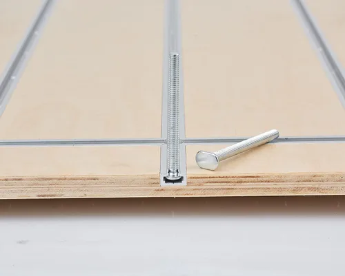 Vista 5 de T Track Kit de intersección de 3 pulgadas con tornillos para madera, perfil de doble corte con orificios de montaje preperforados, carpintería