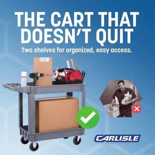 Vista 2 de Carlisle FoodService Products UC401823 - Carrito utilitario o de servicio, capacidad de 500 libras, 40 x 17 x 33 pulgadas (largo x ancho x alto)
