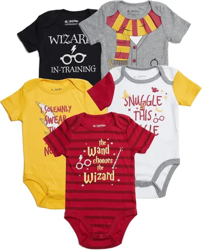 Vista 5 de Harry Potter Body de manga corta para bebé, paquete múltiple de regalo para bebé niña o niño, ropa de bebé