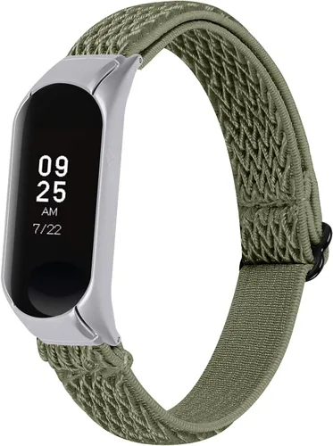 Vista 16 de Mi Band 3 pulsera elástica, 5.3 "-8.3" correa ajustable transpirable suave de nylon banda elástica de reemplazo con marco de metal compatible con Mi