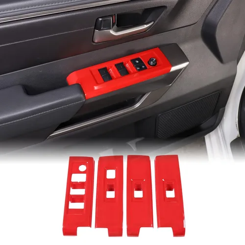Vista 9 de Aunginsy Cubierta de Panel de Moldura de Botón de Elevación de Vidrio para Puerta de Automóvil Compatible con Toyota Tundra/Sequoia 2022-2025