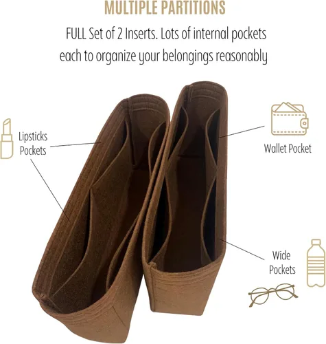 Vista 5 de Divitize Purse Organizer for Peekaboo Bag Insert, Peekaboo Bag Organizer, Iconic Essentially Peekaboo Medium Insert, 2mm Felt Snug Sturdy Set of 2