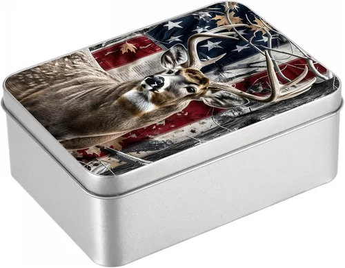 Vista 58 de Caja de lata de metal con tapa, contenedor de almacenamiento rectangular vacío de hojalata, estuche de lata portátil ligero para manualidades