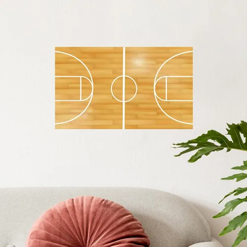 Vista 3 de CafePress Vinilo adhesivo de pared para cancha de baloncesto de 20 x 12 pulgadas, vinilo reutilizable