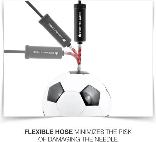 Vista 5 de The Friendly Swede Bomba de bola para pelotas deportivas, incluyendo agujas y boquillas, bomba de aire manual para pelotas, bomba de baloncesto