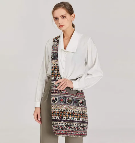 Vista 211 de Bolsa de hombro para mujer, de lona en estilo hippie/bohemio para llevar cruzada al hombro, disponible en diferentes colores y estampados