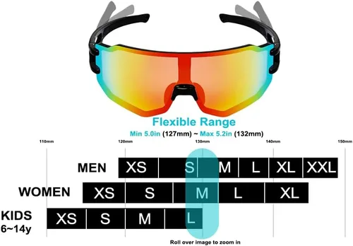 Vista 3 de azuza Paquete de 3 lentes de sol polarizados para niños, jóvenes, de béisbol, ligeros, TR90, marco UV400, deportes, ciclismo, para niños y niñas
