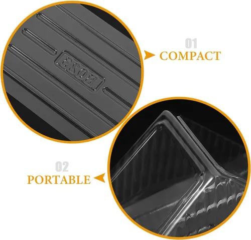 Vista 4 de Cabilock Caja de sándwich triangular de 5.90 x 3.34 x 3.14 pulgadas, recipiente de plástico transparente con tapa transparente para sándwiches