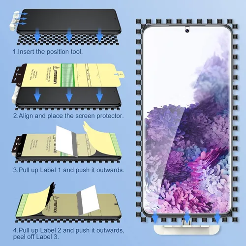 Vista 5 de Pack de 6 protectores de pantalla LK 3 unidades + 3 protectores de lente de cámara compatible con Motorola Moto G Power 2021, no para Moto G Power