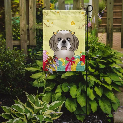 Vista 706 de Caroline's Treasures BB1923GF Bandera decorativa para jardín con diseño de Border Collie, para caza de huevos de Pascua, para jardín, jardín, patio