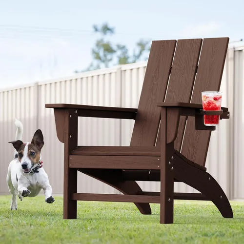Vista 62 de Silla Adirondack moderna, sillas de patio de plástico HDPE para todo tipo de clima, silla para hoguera, sillas de césped al aire libre para terraza