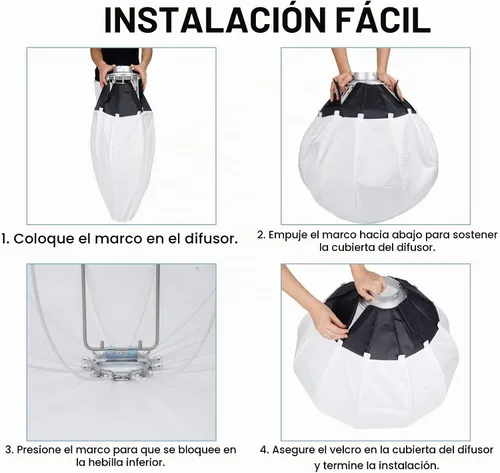 Vista 9 de Godox CS-65D - Modificador de luz suave de linterna de 25.6 in con falda reflectante de sombreado + bolsa de transporte, difusor de softbox